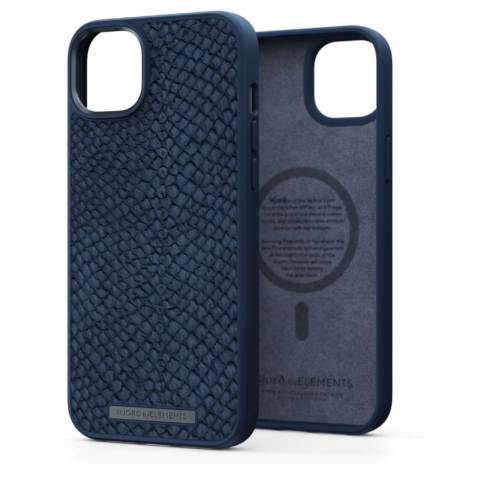 Njord Salmon Leather Back Cover With Magsafe for iPhone 14 Plus (NA42SL01) Blue