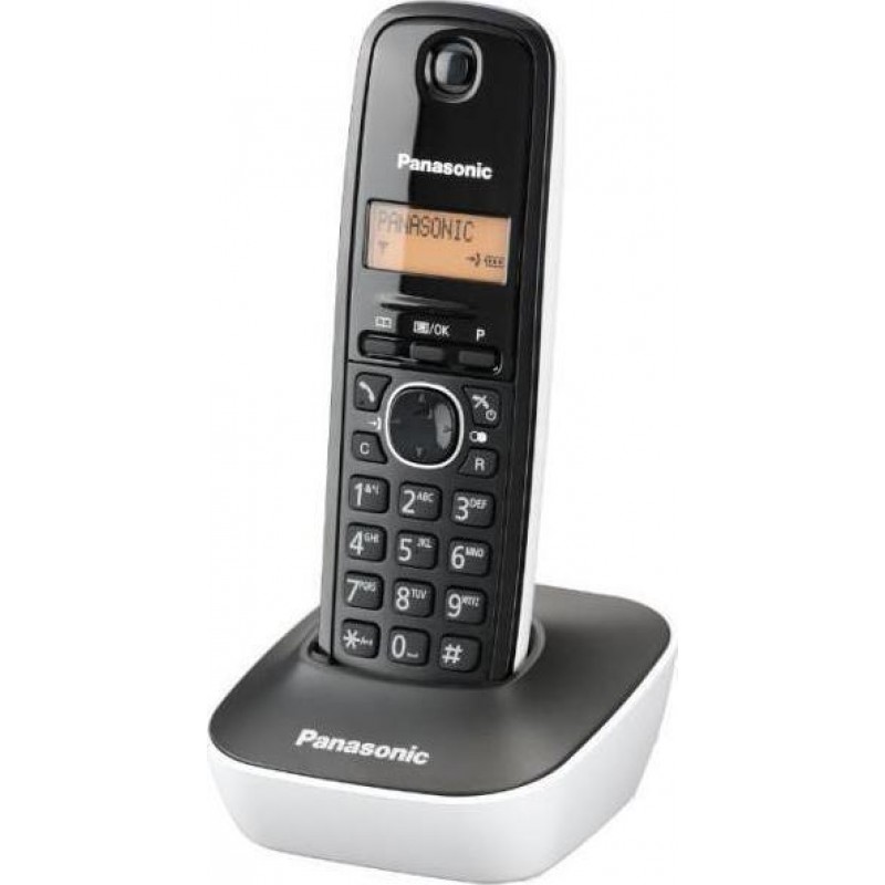 Panasonic KX-TG1611GRW Μαύρο-Λευκό Ασύρματο Τηλέφωνο