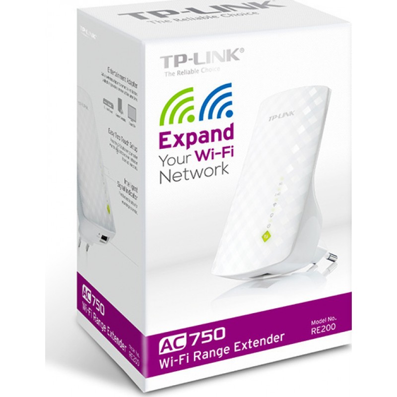 TP-LINK RE200 Mesh WiFi Extender Dual Band 2.4 & 5GHz 750Mbps (0153500759) v5.0