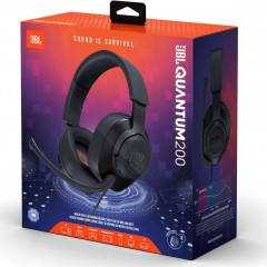 JBL Quantum 200 Over-Ear Wired Gaming Headset (Black)