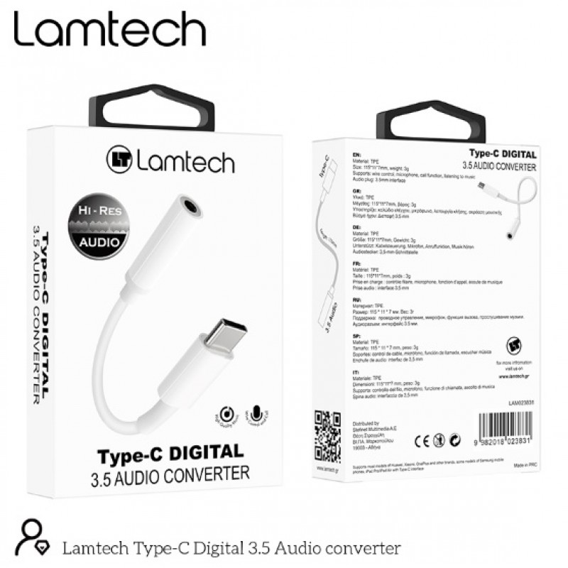 Lamtech USB-C male - 3.5mm female (LAM023831)