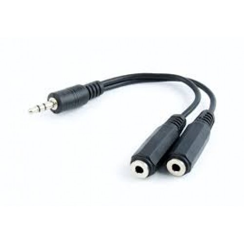 Cablexpert 3.5mm Stereo to 2xStereo Socket 0.1m CCA-415-0.1M Black
