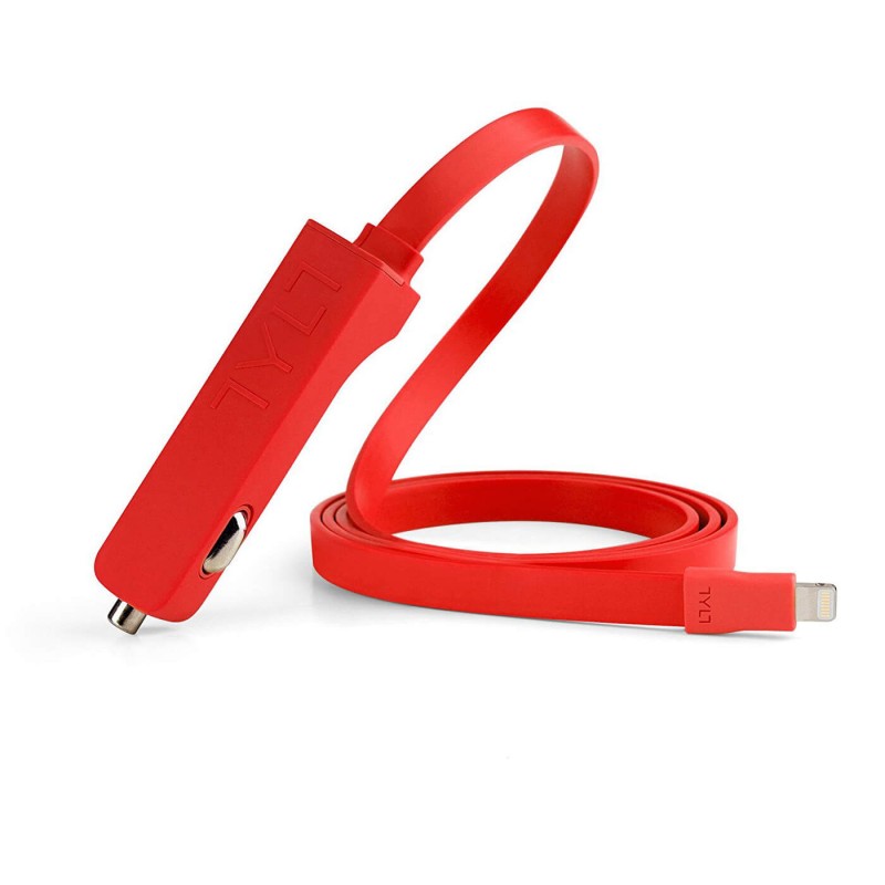 Tylt Ribbn 4.8A Car Charger LIT-RIBBNRD-T Red