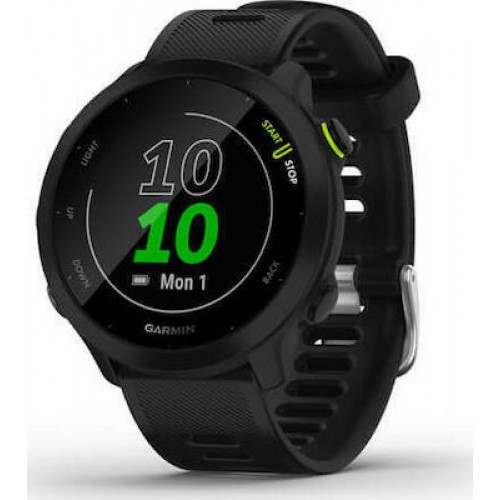 Garmin Forerunner 55 42mm Αδιάβροχο Smartwatch με Παλμογράφο (010-02562-10) Black Garmin Forerunner 55 42mm Αδιάβροχο Smartwatch με Παλμογράφο (010-02562-10) Black