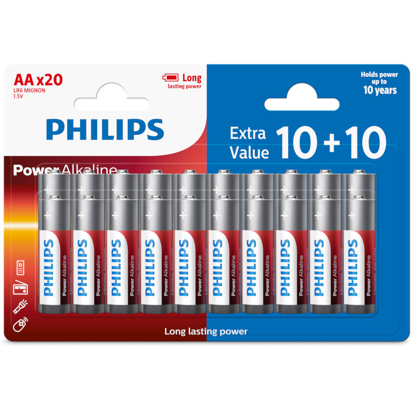 Philips LR6P20BP/GRS Power Alkaline Αλκαλικές μπαταρίες υψηλής απόδοσης AA (20τμχ)