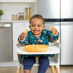 Bumkins Αδιάβροχη Ποδιά Πλαστική με Κορδόνι Sleeved Bib με Τσέπη & Μανίκια Jungle για 6 m+