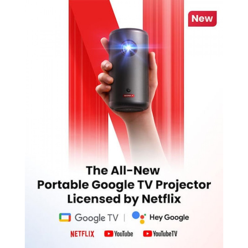Anker Nebula Capsule 3 D2425212 Mini Projector DLP Full HD Λάμπας LED με Wi-Fi και Ενσωματωμένα Ηχεία Μαύρος