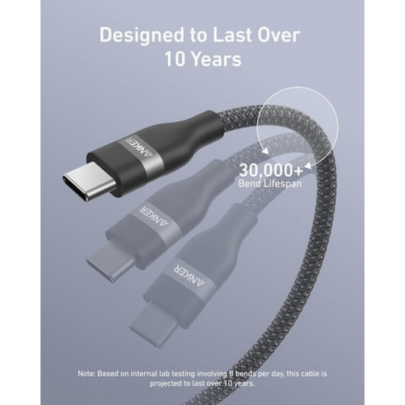 Anker Braided USB 2.0 Cable USB-C male - USB-C 240W 1.8m (A82E2H12) Black