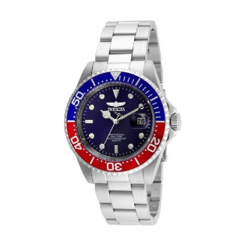 Invicta Pro Diver Ανδρικό Ρολόι 40mm με Ασημί Μεταλλικό Μπρασελέ (24946)