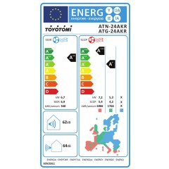 Toyotomi Akira (ATN/ATG-24AKR) Κλιματιστικό Inverter 24000 BTU A++/A+ με WiFi και Αθόρυβη Λειτουργία
