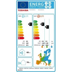 Toshiba Shorai Curve (RAS-B13P2KVSG-E+RAS-13P2AVSG-E) Κλιματιστικό Inverter 12000 BTU A+++/A+++ White