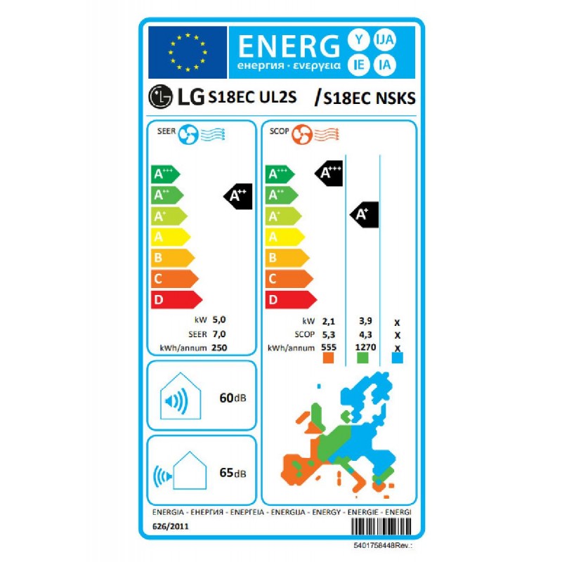LG Ocean Dualcool (S18EΖ) Κλιματιστικό Inverter 18000 BTU A++/A+