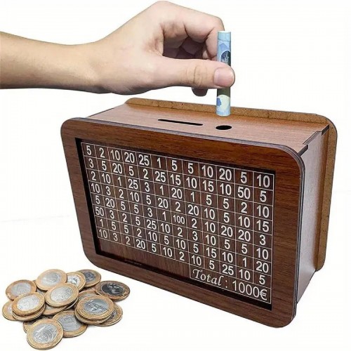 Kakeibo Box Γιαπωνέζικος Κουμπαράς Ξύλινος Ρετρό Αποταμίευση 1000€ Καφέ Kakeibo Box Γιαπωνέζικος Κουμπαράς Ξύλινος Ρετρό Αποταμίευση 1000€ Καφέ
