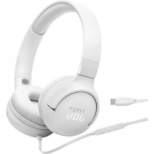 JBL Tune 520C On-Ear Wired Headphones White