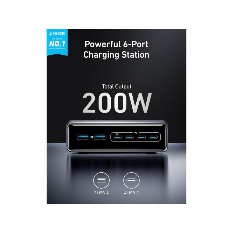 Anker Prime Multi-Port Desktop Charging Station Gan 200W (A2683341) Black