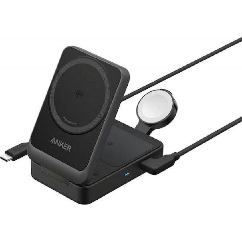 Anker MagGo Wireless Charging Station 3-in-1 Pocket Size 15W (B2557311) Black