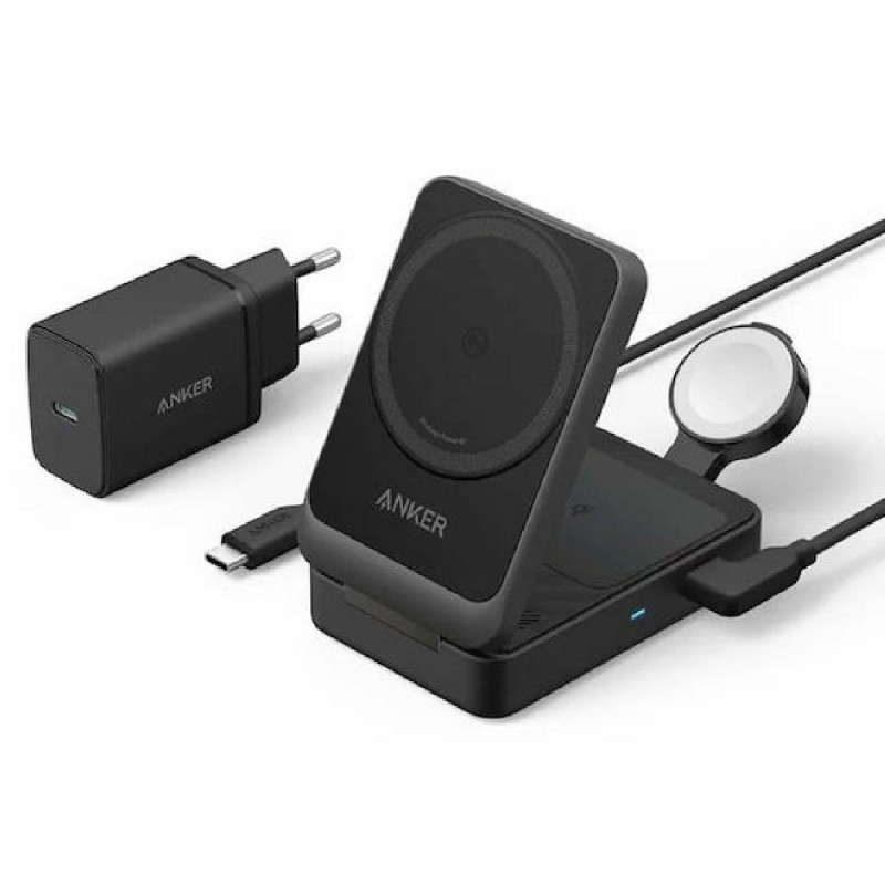 Anker MagGo Wireless Charging Station 3-in-1 Pocket Size 15W (B2557311) Black