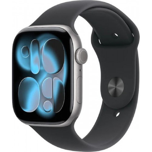 Apple Watch Series 11 Aluminium 42mm Αδιάβροχο με Παλμογράφο (MEQW4QL/A) Space Grey