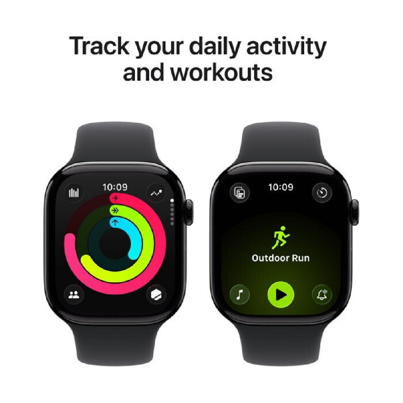 Apple Apple Watch 11 GPS + Cellular, Jet Black Aluminium Case 42mm, Black Sport Band - S/M MF834ZR