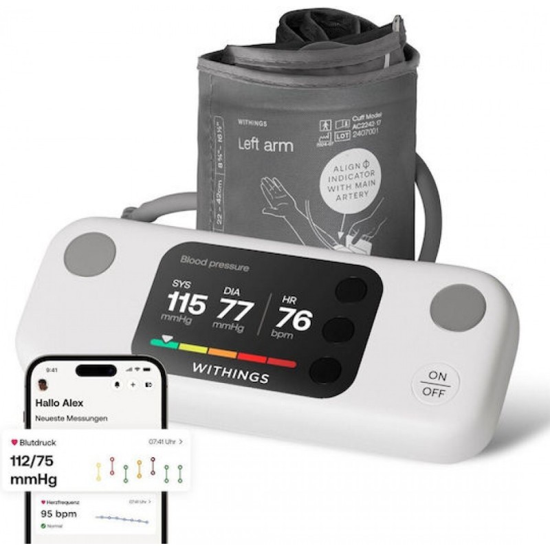 Withings Ηλεκτρονικό Πιεσόμετρο Μπράτσου με Bluetooth WPM07-08-all-Int