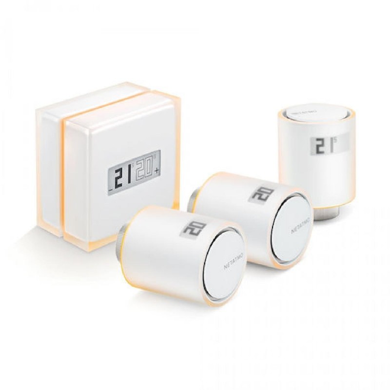  Netatmo  Complete Package Smart Thermostat 3 Wi-fi Thermostat Heads (NBU-NTH-NAV)