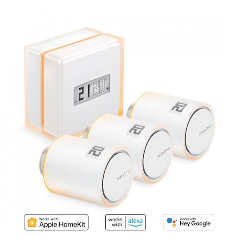  Netatmo  Complete Package Smart Thermostat 3 Wi-fi Thermostat Heads (NBU-NTH-NAV)