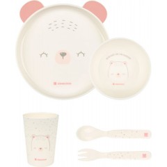 Kikka Boo Σετ Φαγητού Bear With Me από Σιλικόνη Ροζ 5τμχ για 6+ μηνών (31302040134)
