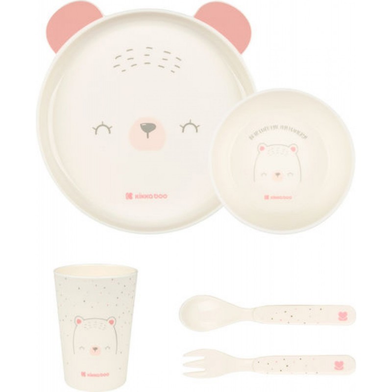 Kikka Boo Σετ Φαγητού Bear With Me από Σιλικόνη Ροζ 5τμχ για 6+ μηνών (31302040134)