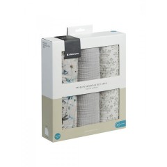 Kikka Boo Dreamy Fields Πάνες Αγκαλιάς από Μουσελίνα Grey 100x100εκ. 3τμχ (31103010112)
