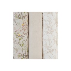 Kikka Boo Secret Garden Πάνες Αγκαλιάς από Μουσελίνα Beige 100x100εκ. 3τμχ (31103010108)