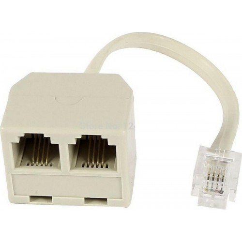 Adapter 6P4C 2xFemale White (Bulk)