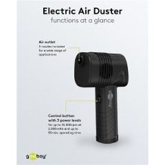 Goobay (61667) Μαύρος Φυσητήρας Χειρός Μπαταρίας 1x2Ah