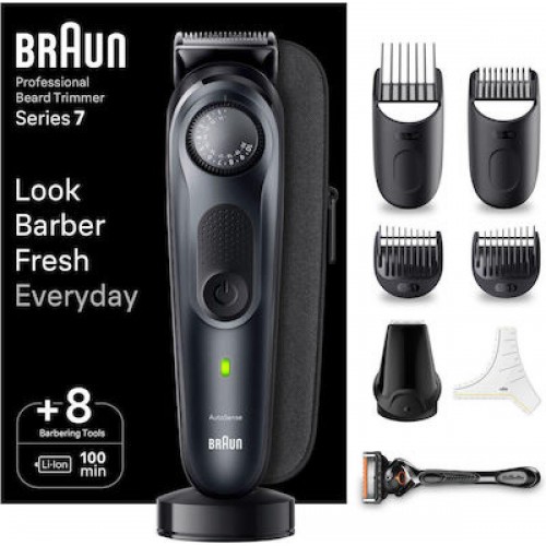 Braun Series 7 Trimmer Μηχανή Επαναφορτιζόμενη (BT7441) Black / Slate Grey