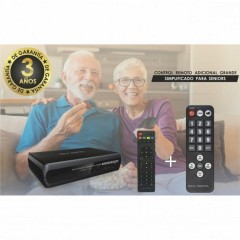 New Digital T2 265HD Senior Ψηφιακός Δέκτης Mpeg4 H.265/HEVC FullHD/SCART/HDMI/Μεγάλο Τηλεχ/ριο για Ηλικιωμένους