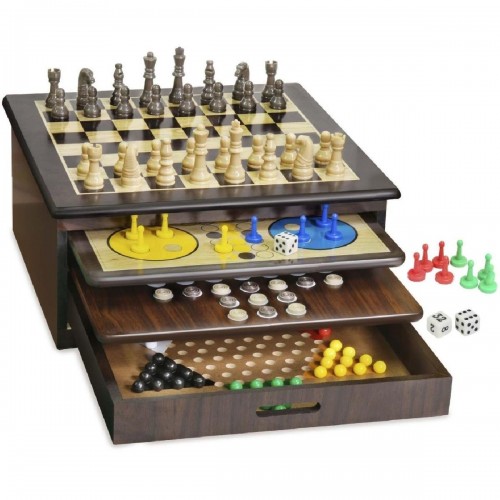 Gf033 Ambassador Craftsman Game House Deluxe Σετ Ξύλινα Επιτραπέζια Κλασικά Παιχνίδια
