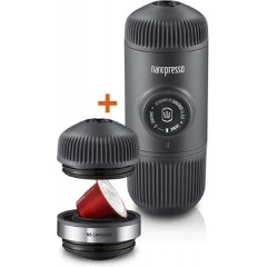 Wacaco Nanopresso with NS Adapter Portable Espresso Machine Bundle (Black)