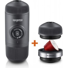 Wacaco Nanopresso with NS Adapter Portable Espresso Machine Bundle (Black)