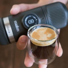 Wacaco Nanopresso with NS Adapter Portable Espresso Machine Bundle (Black)