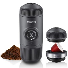 Wacaco Nanopresso with NS Adapter Portable Espresso Machine Bundle (Black)