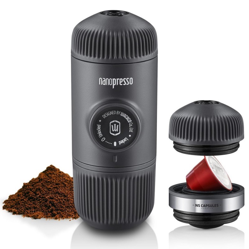 Wacaco Nanopresso with NS Adapter Portable Espresso Machine Bundle (Black)