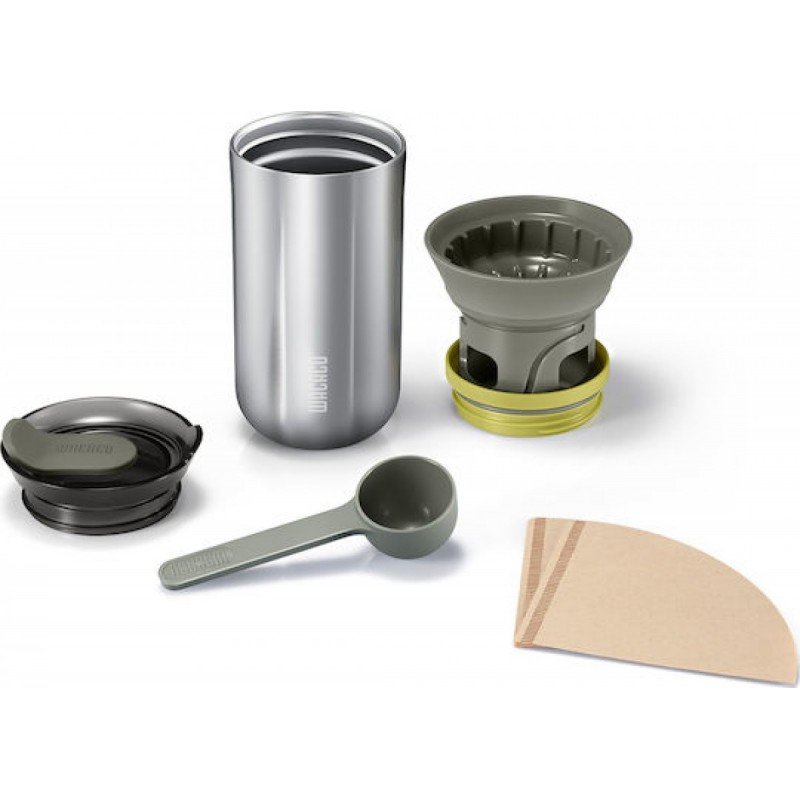 Wacaco Cuppamoka Portable Pour-Over Coffee Maker (Silver)