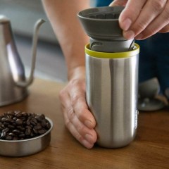Wacaco Cuppamoka Portable Pour-Over Coffee Maker (Silver)