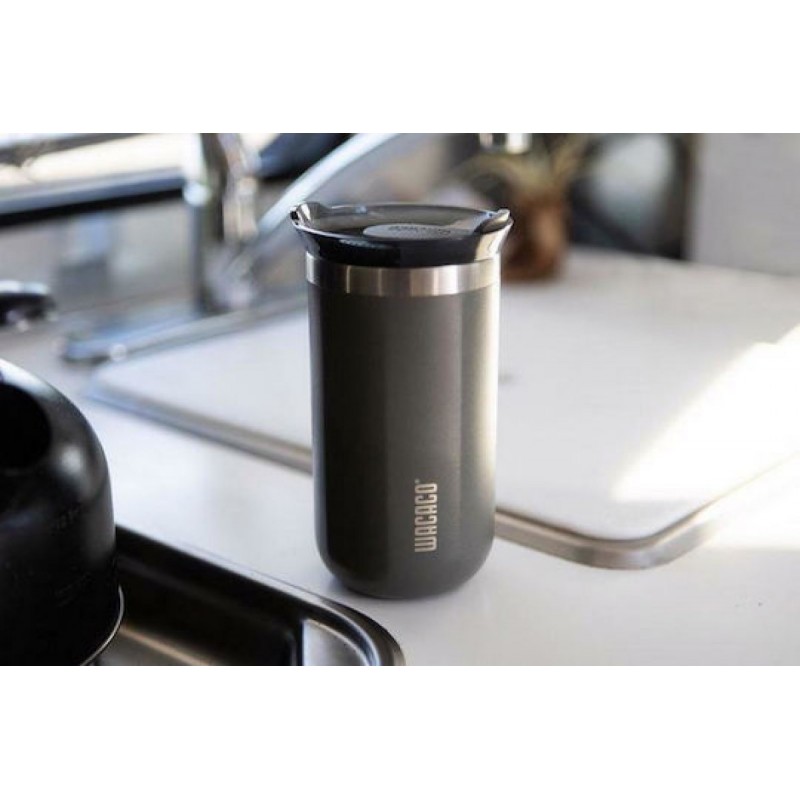 Wacaco Octaroma Lungo Travel Mug Ποτήρι Θερμός Ανοξείδωτο BPA Free 300ml Γκρι