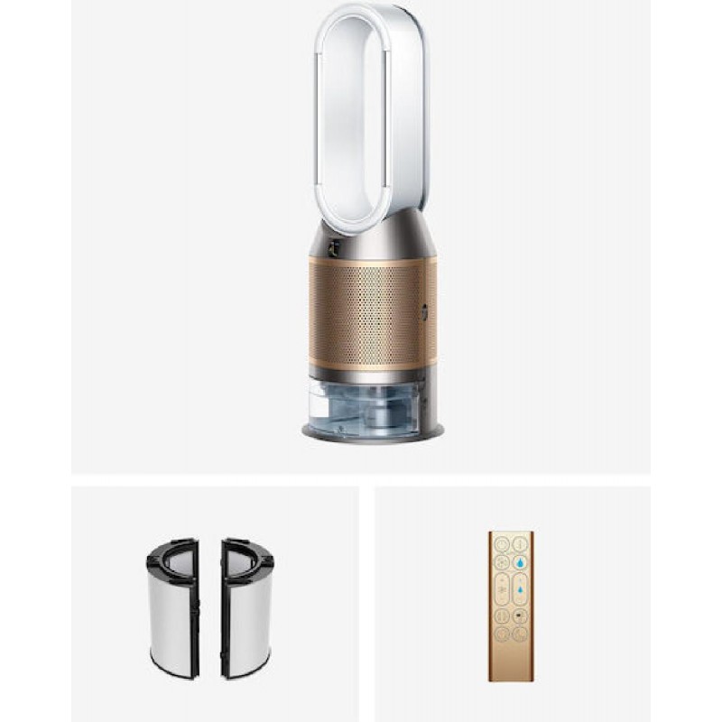 Dyson Καθαριστής Αέρα / Υγραντήρας 41W για Χώρους 81m² (545007-01) White/Gold