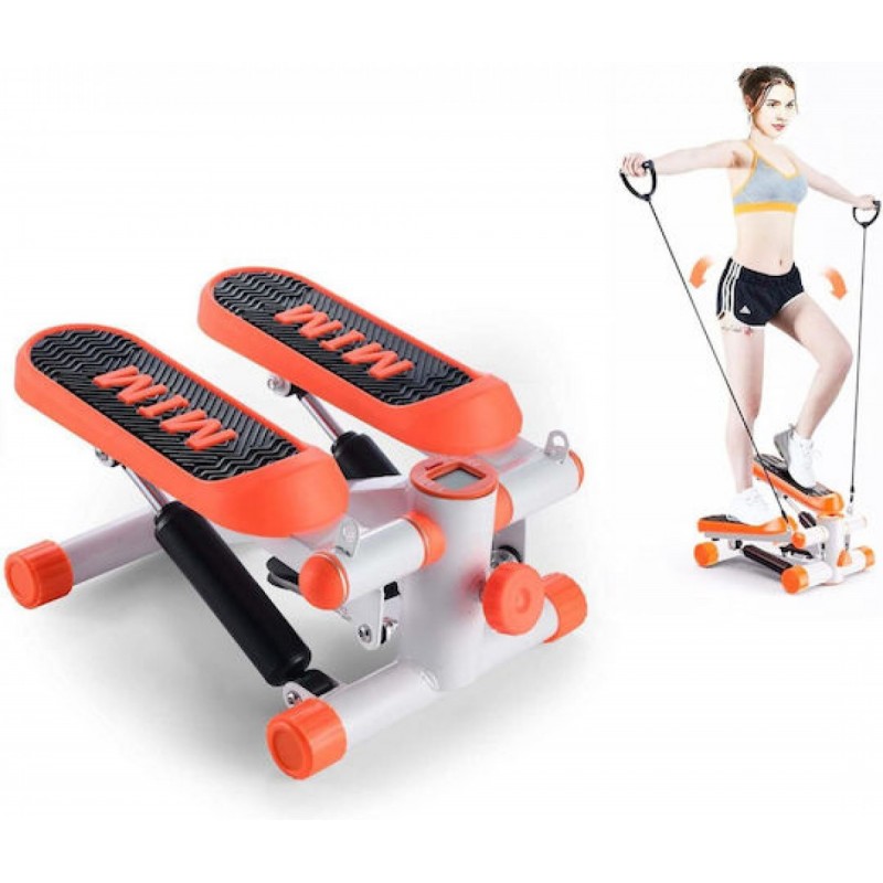 Coowoo CardioRise Stepper με Λάστιχα Εκγύμνασης & Οθόνη (04856) Πορτοκαλί