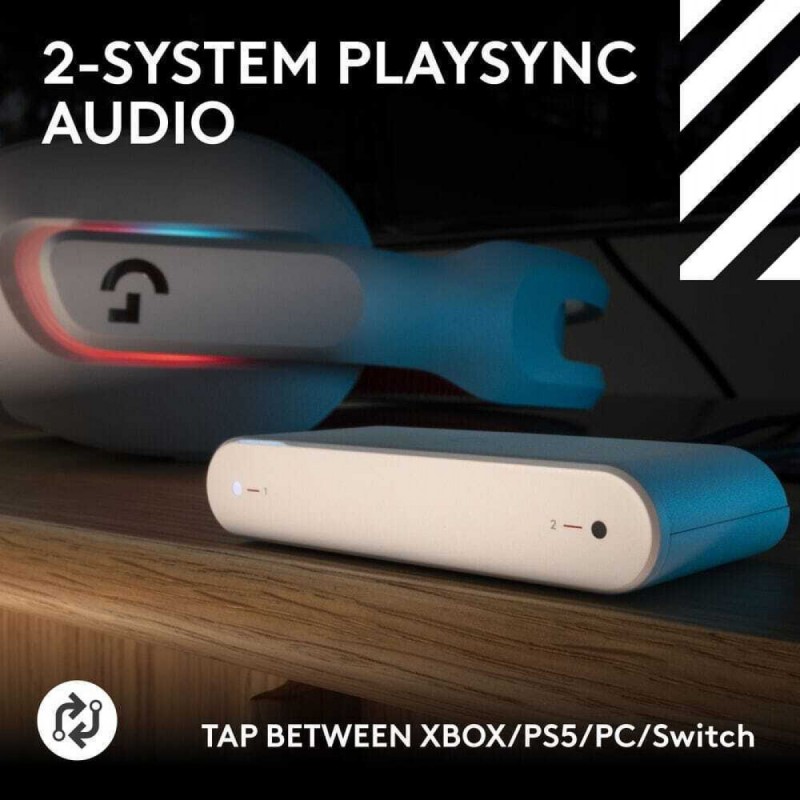 Logitech G Astro A20 X Ασύρματο Over Ear Gaming Headset με σύνδεση Bluetooth / USB (939-002253) White