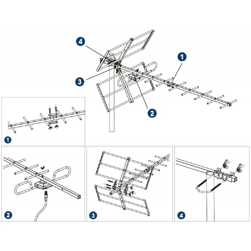 Edision Yagi 12db 5G 21-48 Εξωτερική Κεραία Τηλεόρασης (26-00-0002) Ασημί