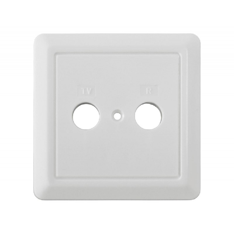 Edision Πρόσοψη Πρίζας Διπλή TV-R FPO-100 (26-04-0051) Λευκή
