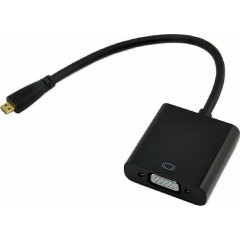 Powertech Αντάπτορας Μicro HDMI σε VGA 0.20m (CAB-H032) Μαύρος