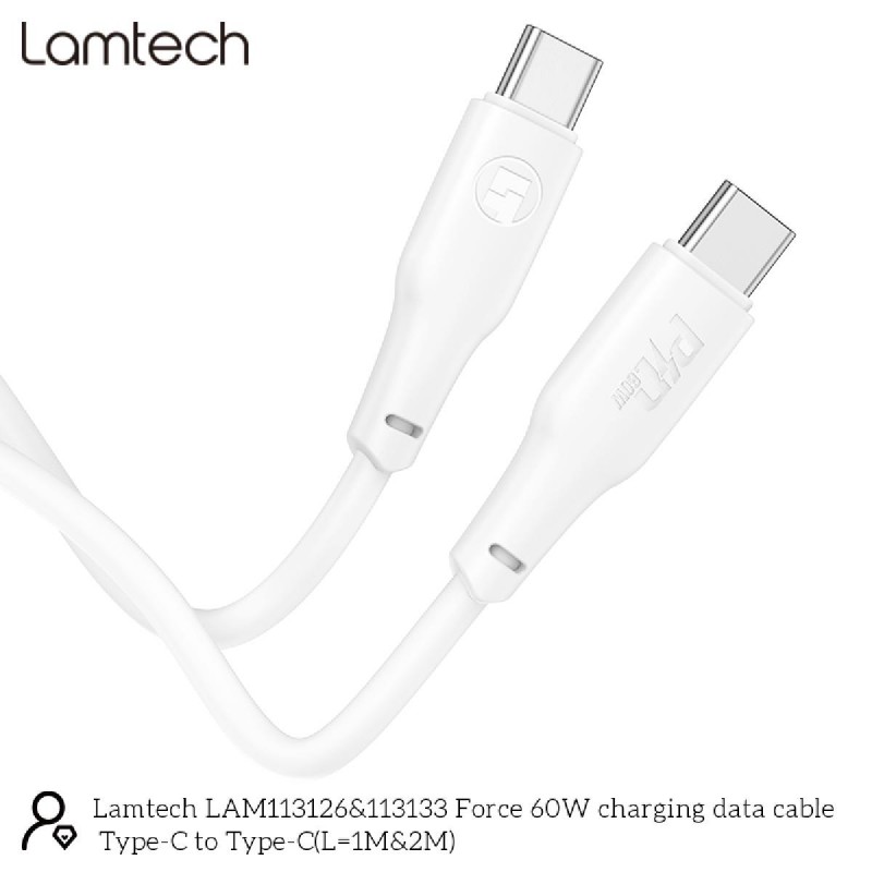 Lamtech Fast Charging and Data Cable (LAM113133) White